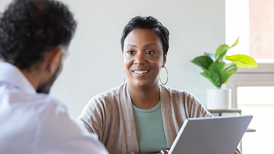 A woman getting financial counseling