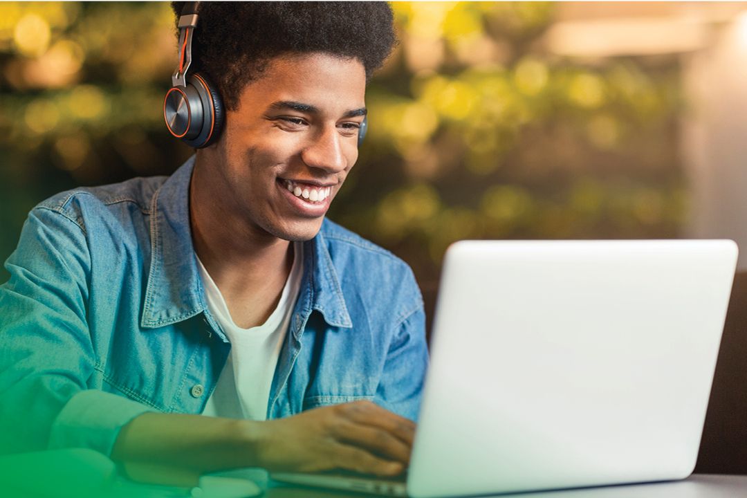 Young man on his laptop