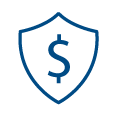 Money symbol in shield Line Art Icon